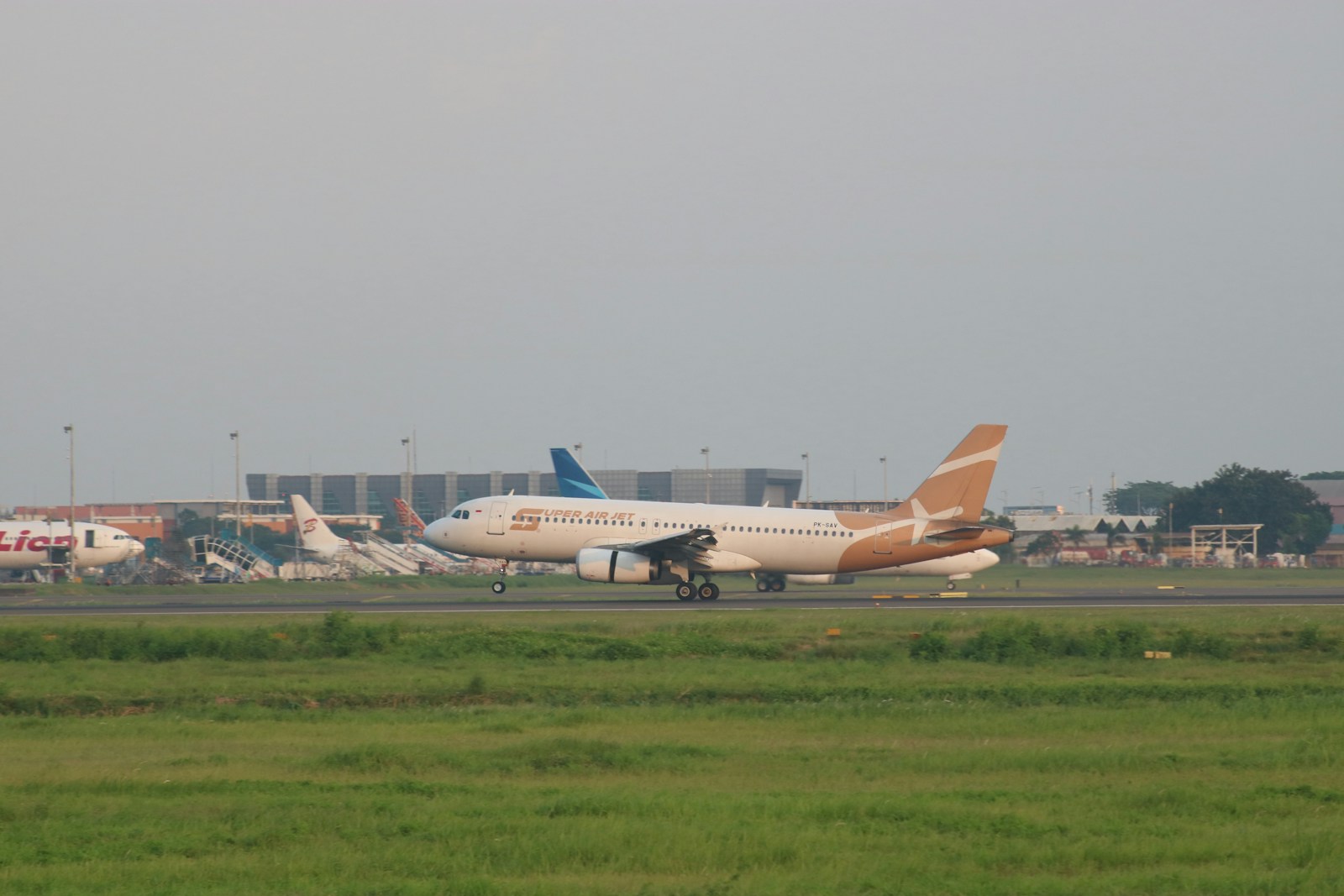 a large airplane on the runway