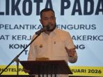 Wali Kota Padang Fadly Amran menghadiri pelantikan Pengurus Komite Olahraga Nasional Indonesia (KONI) Kota Padang periode 2025–2029, yang digelar di Axana Hotel Padang, Kamis (15/1/2026).