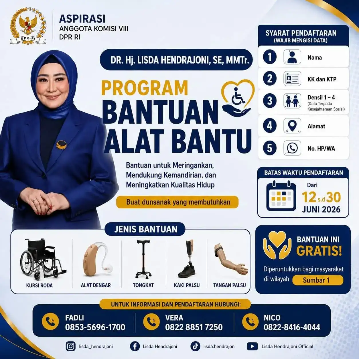 bergerak-untuk-kesehjateraan-masyarakat,-lisda-hendrajoni-bantu-disabilitas bergerak-untuk-kesehjateraan-masyarakat,-lisda-hendrajoni-bantu-disabilitas