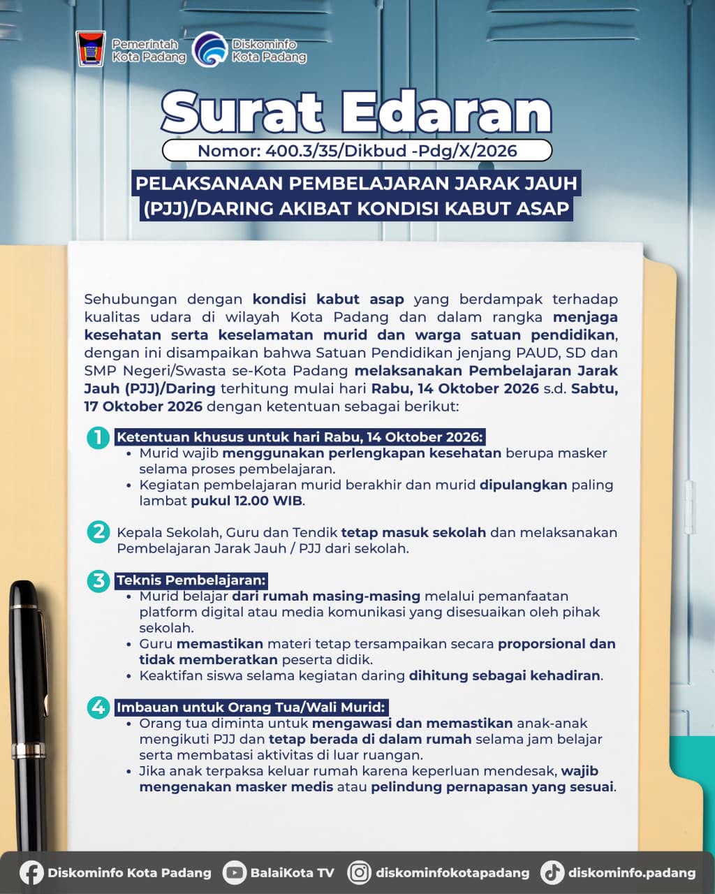 akibat-kabut-asap,-yopi-krislova-tetapkan-pembelajaran-daring-di-padang-hingga-17-oktober akibat-kabut-asap,-yopi-krislova-tetapkan-pembelajaran-daring-di-padang-hingga-17-oktober