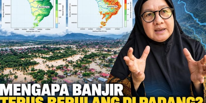 Kondisi banjir di kawasan pemukiman Kota Padang yang terdampak luapan sungai dan sedimen dari wilayah hulu.